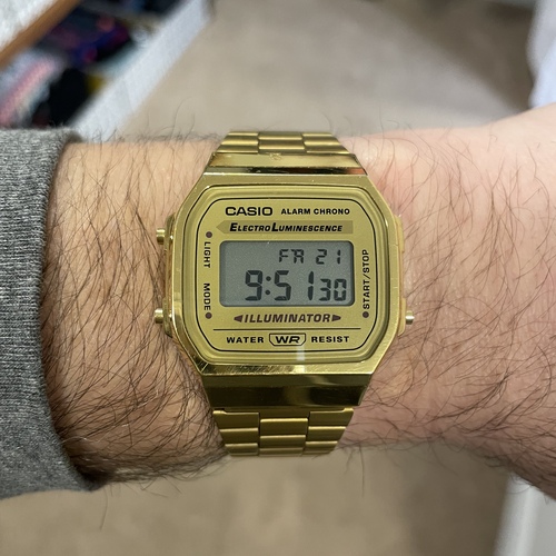 Casio A168WG-9WDF Vintage Gold Front
