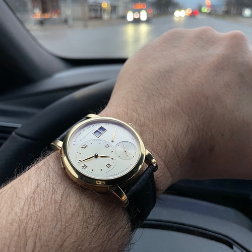 A. Lange & Söhne Lange 1 Yellow Gold Perfect light with black band