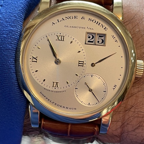 A. Lange & Söhne Lange 1 Yellow Gold Dial close up